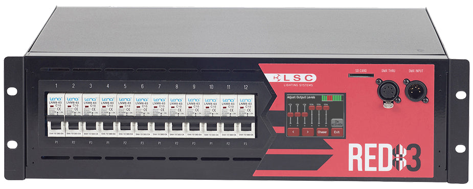LSC RED12/10A RED3 12 Channel X 10A Dimmer Rack 3RU 19